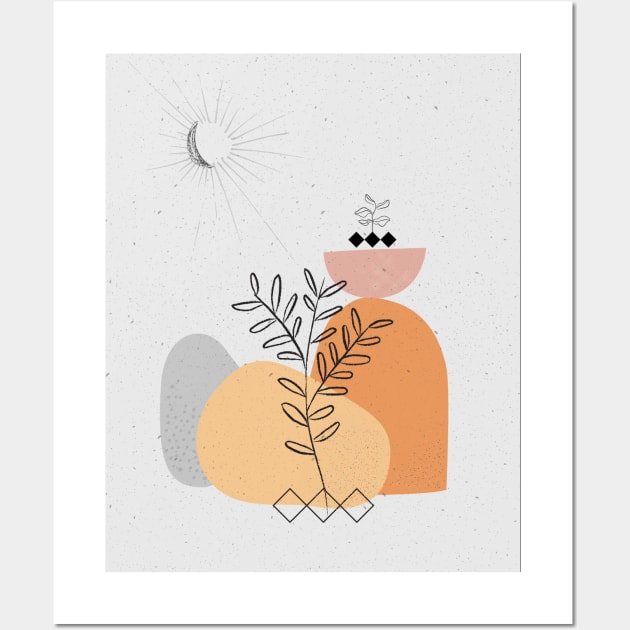 Boheme Moonlight Plant Cute Illustration Wall Art by A.P.